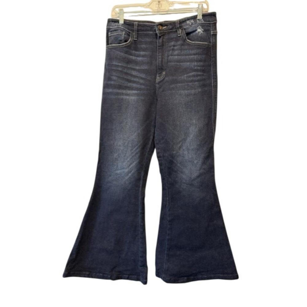 KanCan Signature Jeans Womens 30 Kurvy Ultra High Rise Extreme Flare Dark Wash